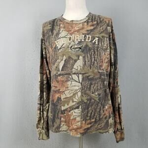 Florida Gators Shirt Mens XL NCAA Football Camo Allover Long Sleeve Embroidered